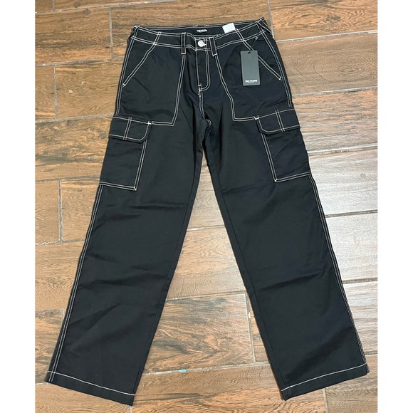 True Religion Pants - True Religion Womens Black Military SN Cargo Pants Size 30 Contrast Stitch